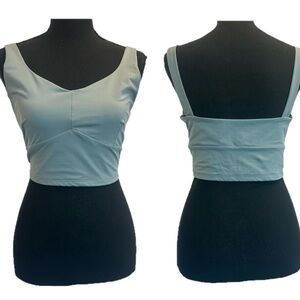 Zara Massimo Dutti slate blue sports bra crop top fitness athletic gym yoga M